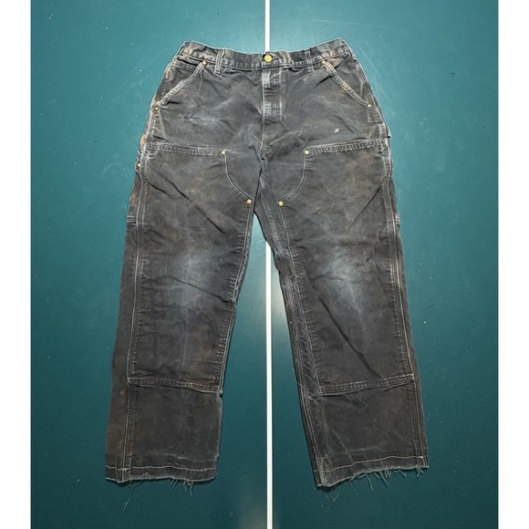 Carhartt Other - Vintage Carhartt Double Knee Pants Size 32x28 Faded Black BLK B01 Distressed USA